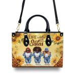 Life Is Better With Sistas - Personalized Leather Handbag