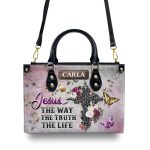 Jesus The Way The Truth The Life - Personalized Leather Handbag Sblhblha2310D