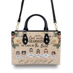 When God Made Grandkids He Gave Me The Best - Personalized Leather Handbag Sblhbln1186L