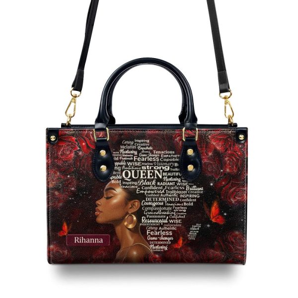 Black Queen  - Personalized Leather Handbag