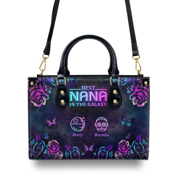 Best Nana In The Galaxy - Personalized Leather Handbag Mb77