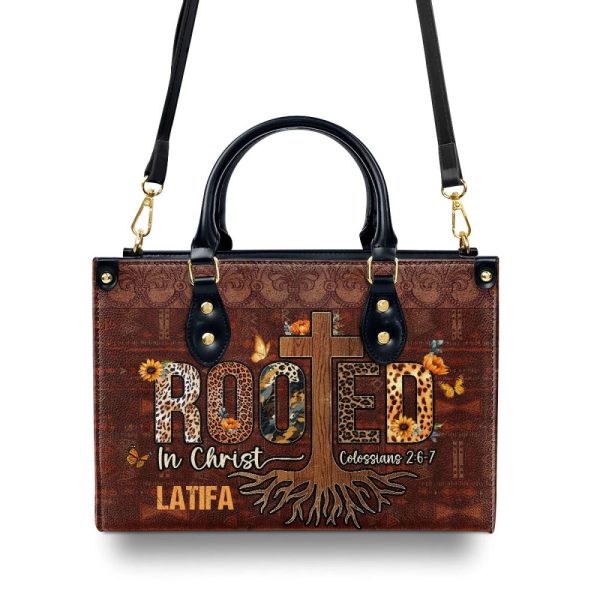 Rooted In Christ - Personalized Leather Handbag Sblhblm1465Ta
