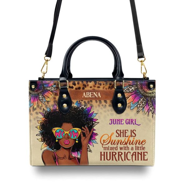 Hurricane Girl - Personalized Leather Handbag Mb89