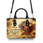 Sunshine Mixed With A Little Hurricane - Personalized Leather Handbag