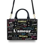 La Vie Est Belle - Personalized Leather Hand Bag Sblhbha25