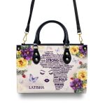 Afro Map - Personalized Leather Handbag Stb196