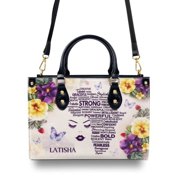 Afro Map - Personalized Leather Handbag Stb196