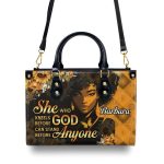 She Who Kneels Before God Can Stand Before Anyone - Personalized Leather Handbag