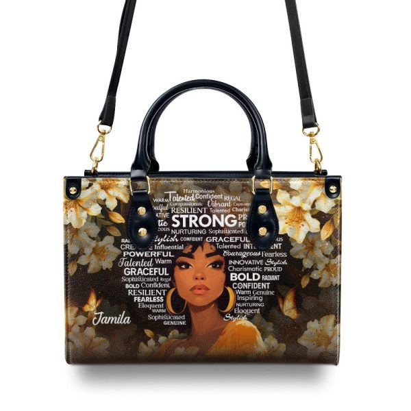 She Is Black Woman - Personalized Leather Handbag