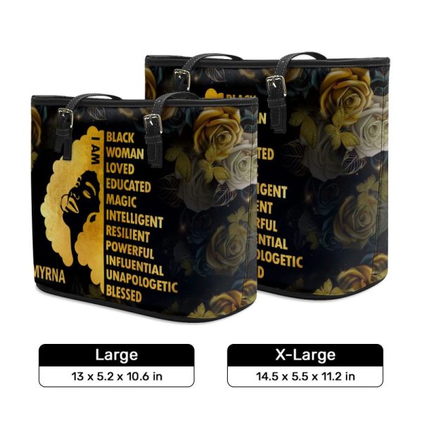 I Am Black - Personalized Leather Totebag