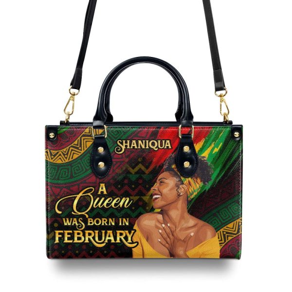 A Beautiful Black Queen - Personalized Leather Handbag