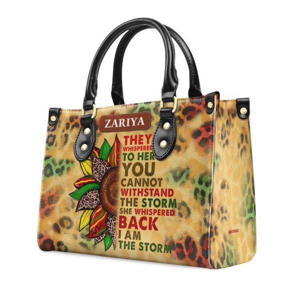 I Am The Storm - Personalized Leather Handbag Sblhbha22