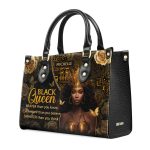 I Am A Black Queen - Personalized Leather Handbag