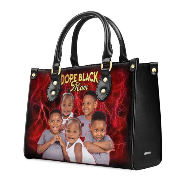 Dope Black Mom - Personalized Leather Handbag Sblhbnun888T