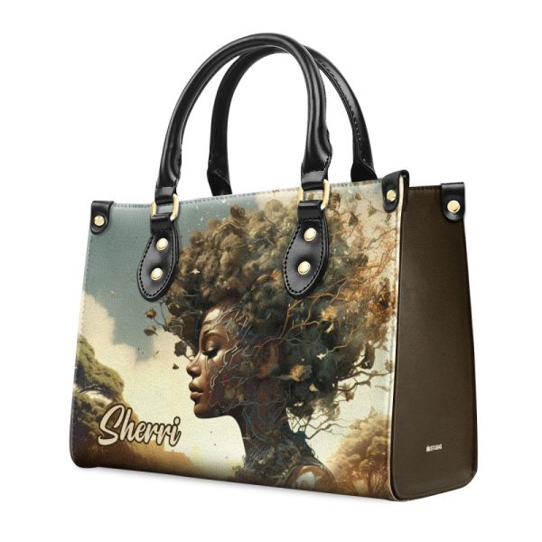 Rooted Radiance - Personalized Leather Handbag Sb127