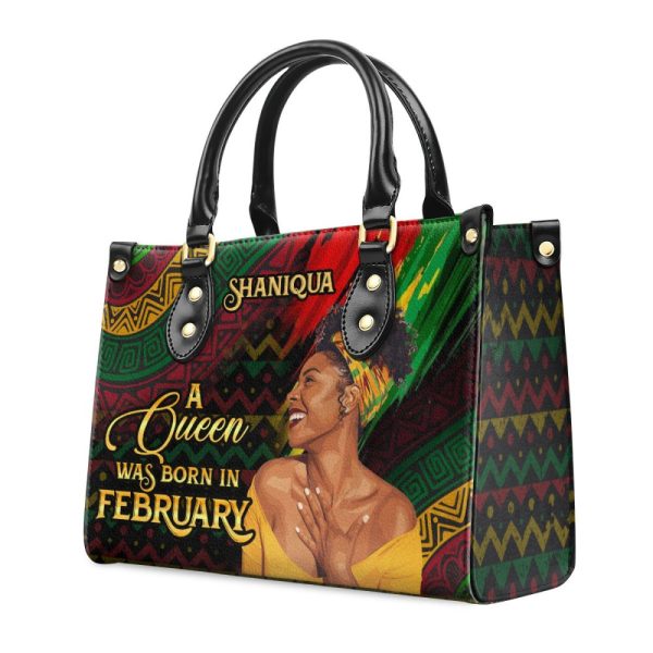 A Beautiful Black Queen - Personalized Leather Handbag