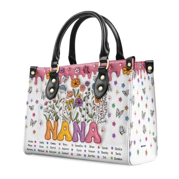 Grandma - Personalized Leather Handbag Stb224