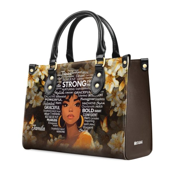 She Is Black Woman - Personalized Leather Handbag