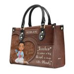Teacher It Takes A Big Heart To Shape Little Minds - Personalized Leather Handbag Sblhblha1659Ta