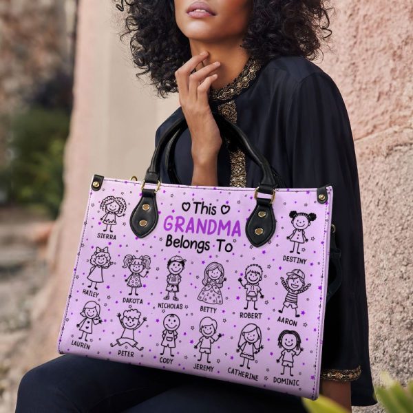 This Grandma Belongs To - Personalized Leather Handbag