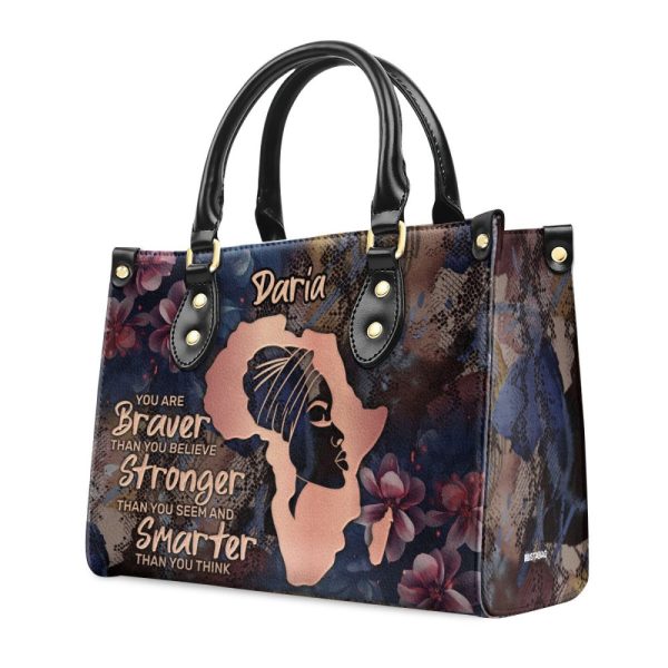 You Are Braver Than You Believer - Personalized Leather Handbag Sblhbln1108L