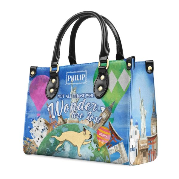 Not All Those Who Wander Are Lost - Personalized Leather Hand Bag Sblhbha28