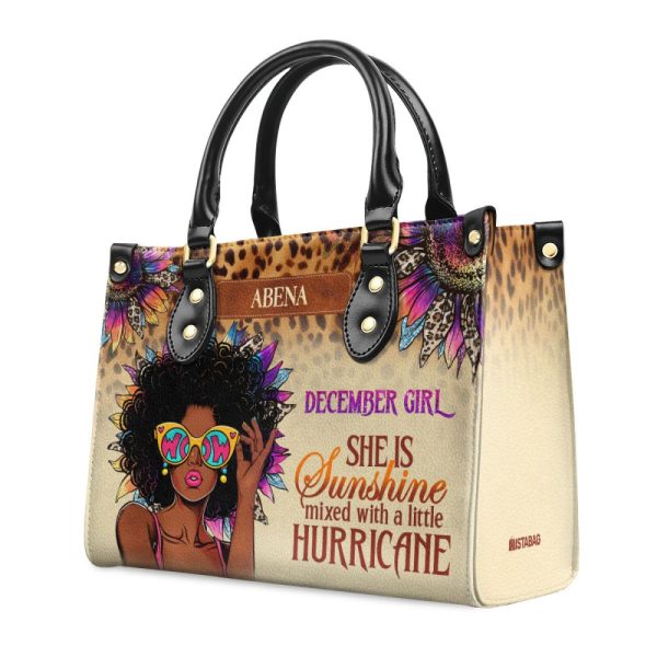 Hurricane Girl - Personalized Leather Handbag Mb89