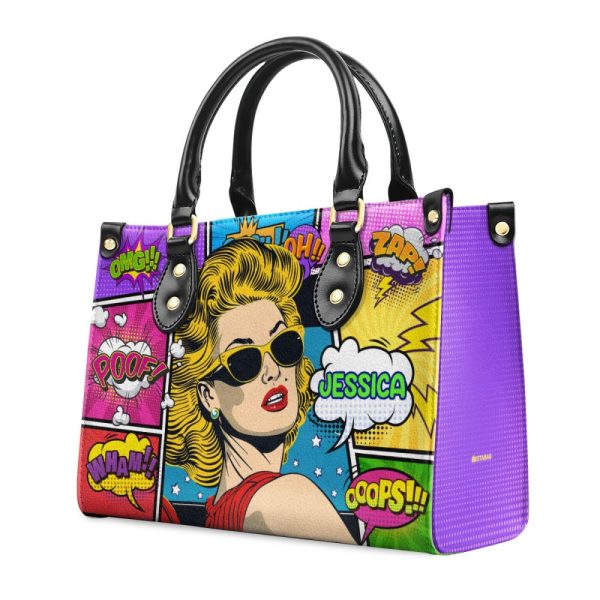 Popart Style - Personalized Leather Hand Bag Sblhbpha779T