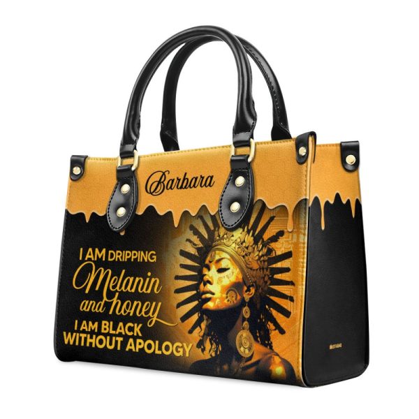 Melanin And Honey - Personalized Leather Hand Bag Stb104