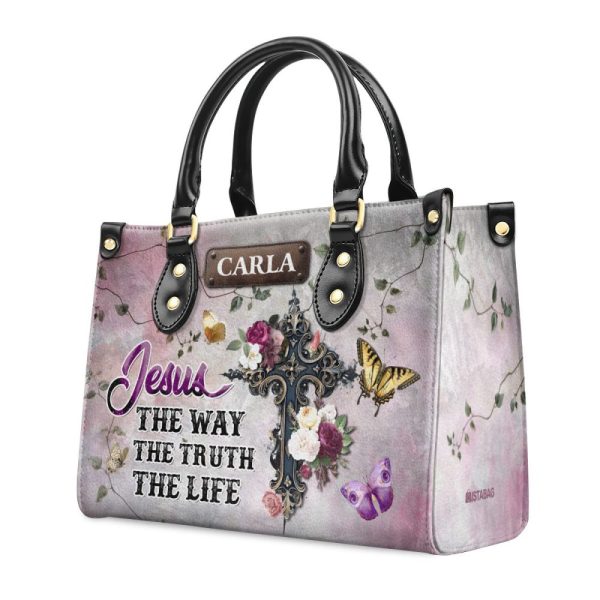 Jesus The Way The Truth The Life - Personalized Leather Handbag Sblhblha2310D