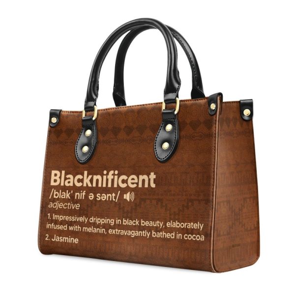 Blacknificient  - Personalized Leather Hand Bag Stb108