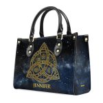 The Triquetra With Affirmations - Personalized Leather Handbag Stb219