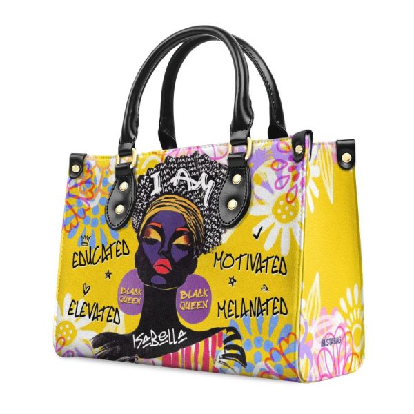 I Am Melanated - Personalized Leather Handbag Sblhbll2398M