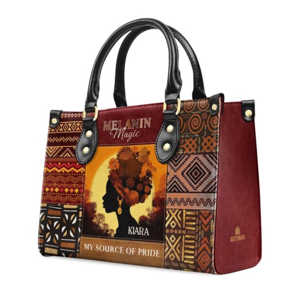 Melanin Magic - Personalized Leather Handbag Mb06
