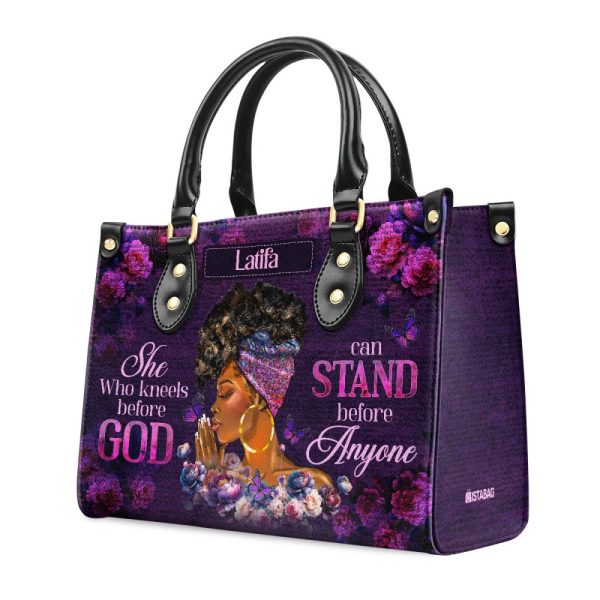 She Who Kneels Before God - Personalized Leather Handbag