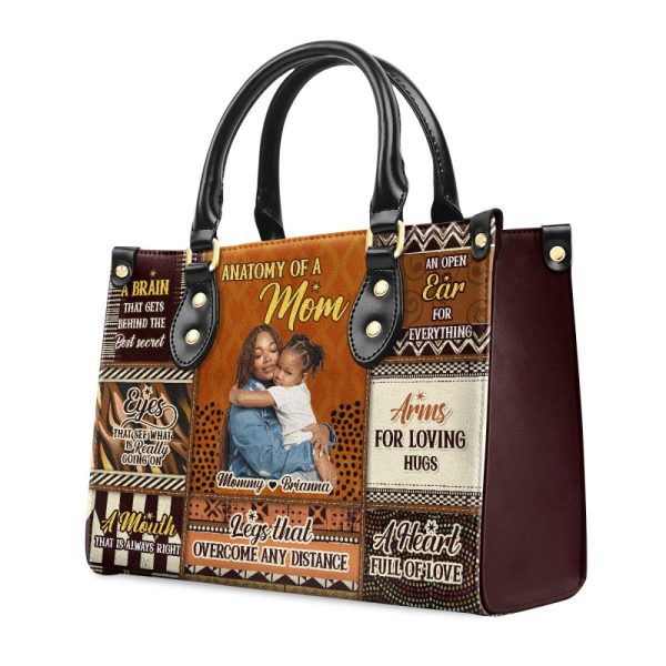 Anatomy Of A Mom - Personalized Leather Handbag