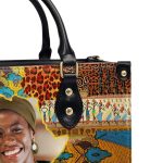 Africa Map Pattern - Personalized Leather Handbag Sblhbln1101L