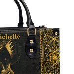 I Am A Black Queen - Personalized Leather Handbag