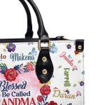 Grandma Flower - Personalized Leather Handbag Sblhblm1991L