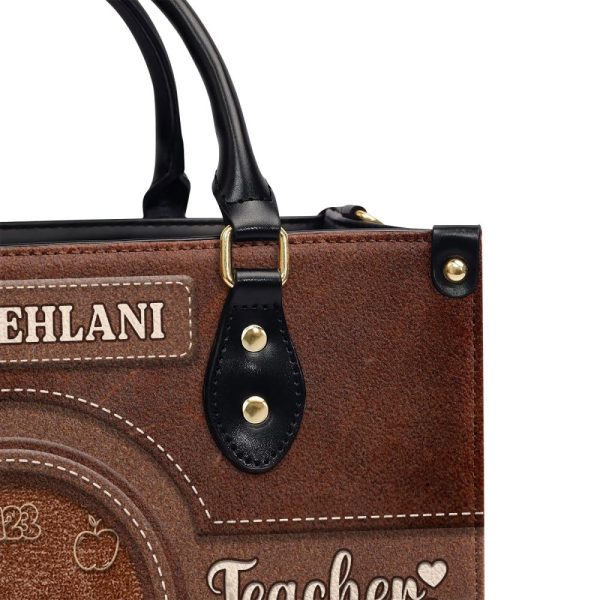 Teacher It Takes A Big Heart To Shape Little Minds - Personalized Leather Handbag Sblhblha1659Ta