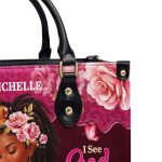 I See God Working It For Me - Personalized Leather Handbag