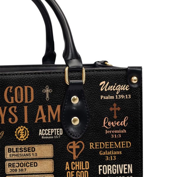 God Says I Am - Personalized Leather Handbag