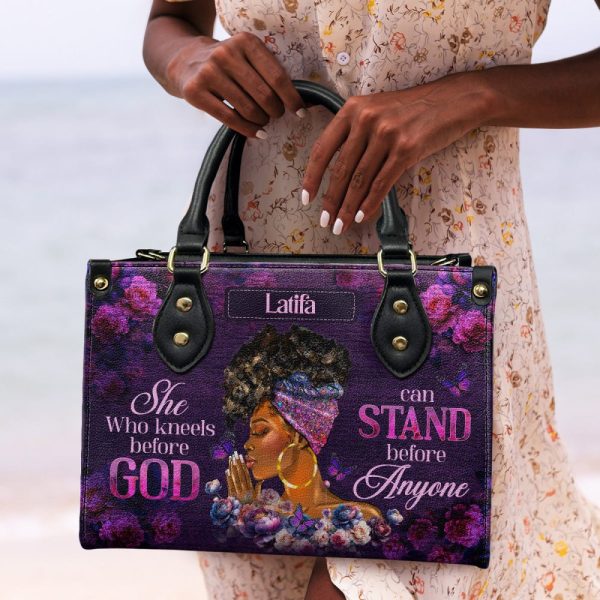 She Who Kneels Before God - Personalized Leather Handbag