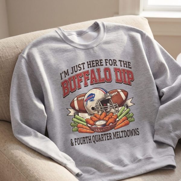 Buffalo Dip & Fourth Quarter Meltdowns Sweatshirt - Funny Game Day Crewneck - Casual Football Fan Graphic Pullover