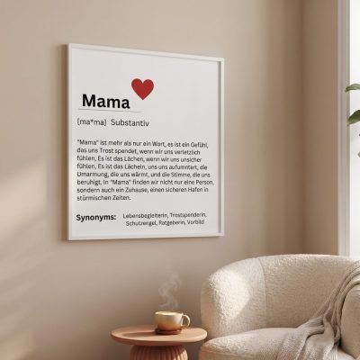 Mama Poster, Definition Mama, Gift, Poster for the Living Room — lifestyle scene