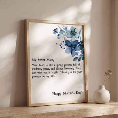 Set of 5, Mothers Day Print, Emotional Poster for Mom, Mother’s Day Gift, Flower Bouquet, Floral Mothers Day, Gift Printable,Meaningful Gift
