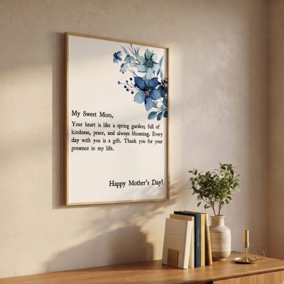 Set of 5, Mothers Day Print, Emotional Poster for Mom, Mother’s Day Gift, Flower — lifestyle scene