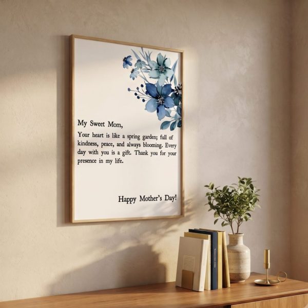 Set of 5, Mothers Day Print, Emotional Poster for Mom, Mother’s Day Gift, Flower Bouquet, Floral Mothers Day, Gift Printable,Meaningful Gift