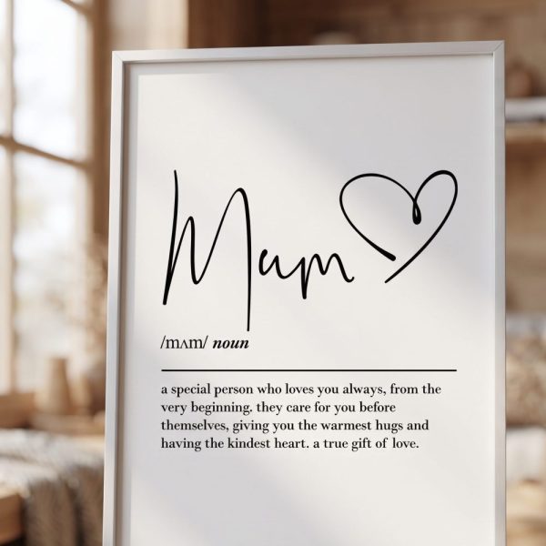 Mum definition, printable wall art,, mum gift, mum birthday gift, gift from daughters, gift for her, mum print