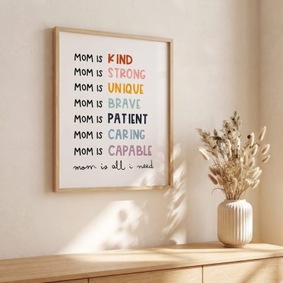 MOM affirmations, mom wall art, Mothers Day Print, Mothers Day Gift, Mom Quote, kids mom gift, kids wall art, artprintsfactory, Mom